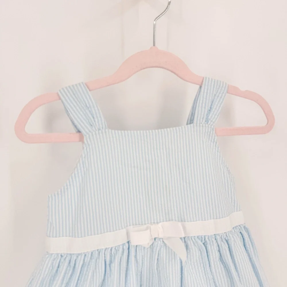 Gymboree Light Blue Striped Dress with Bow